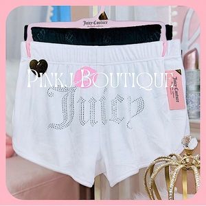 💗💋2pc {Juicy Couture} Beautiful White Bling Signature JC Lounge Shorts Set!